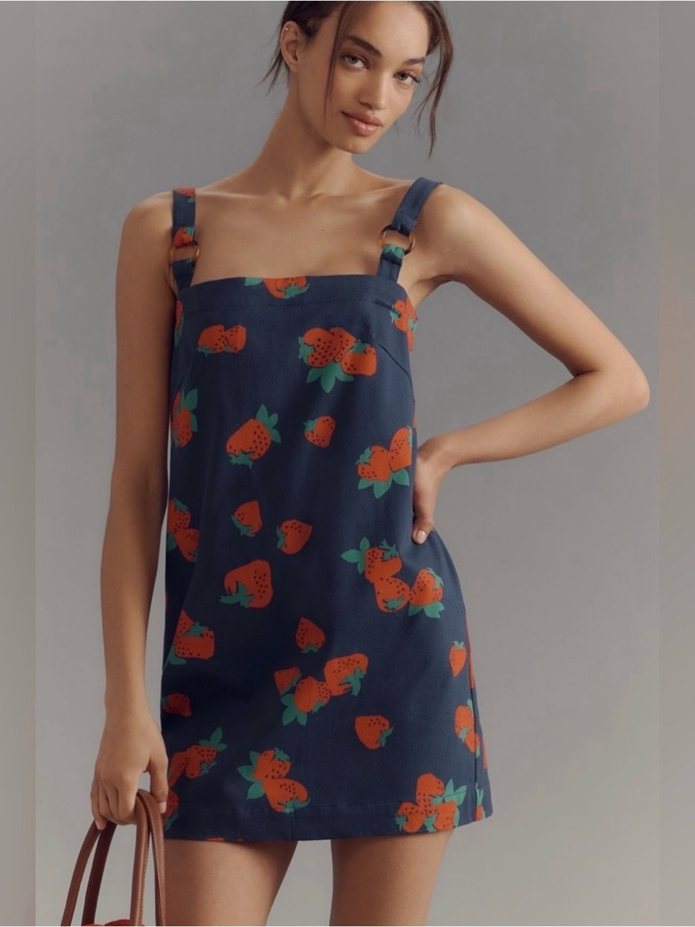 Anthropologie Maeve Square Neck Strawberry Shift Dress - Medium